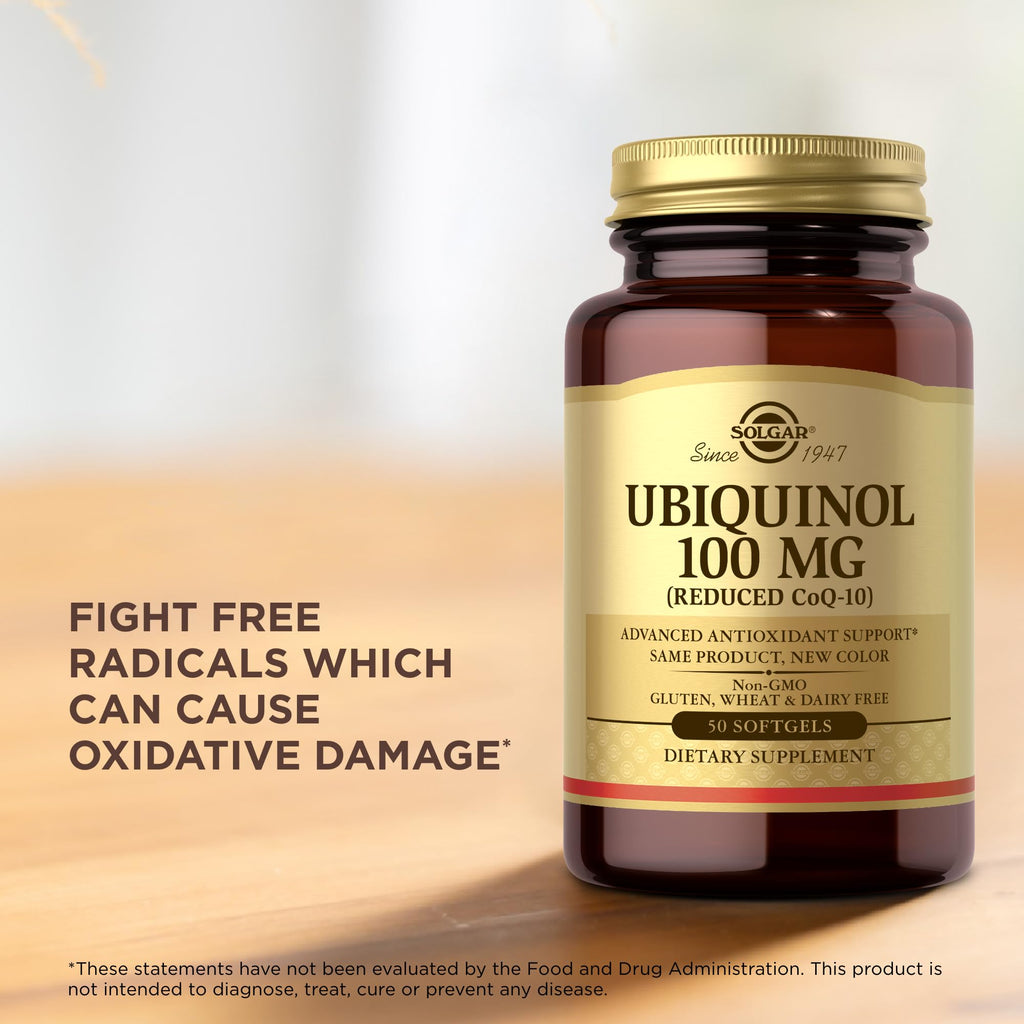 Solgar Ubiquinol 100 mg (Reduced CoQ-10) - 50 Softgels | Advanced Antioxidant Support