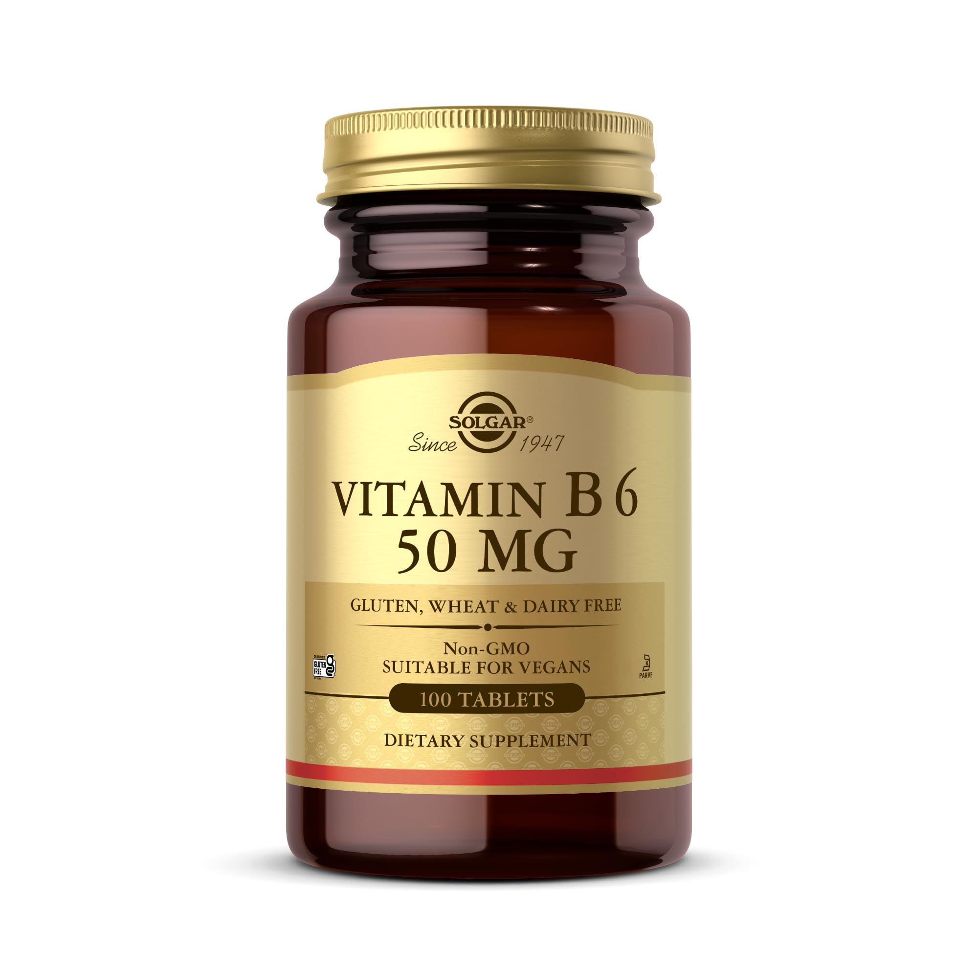 Solgar Vitamin B6 50 mg – 100 Tablets | Non-GMO, Vegan, Gluten Free