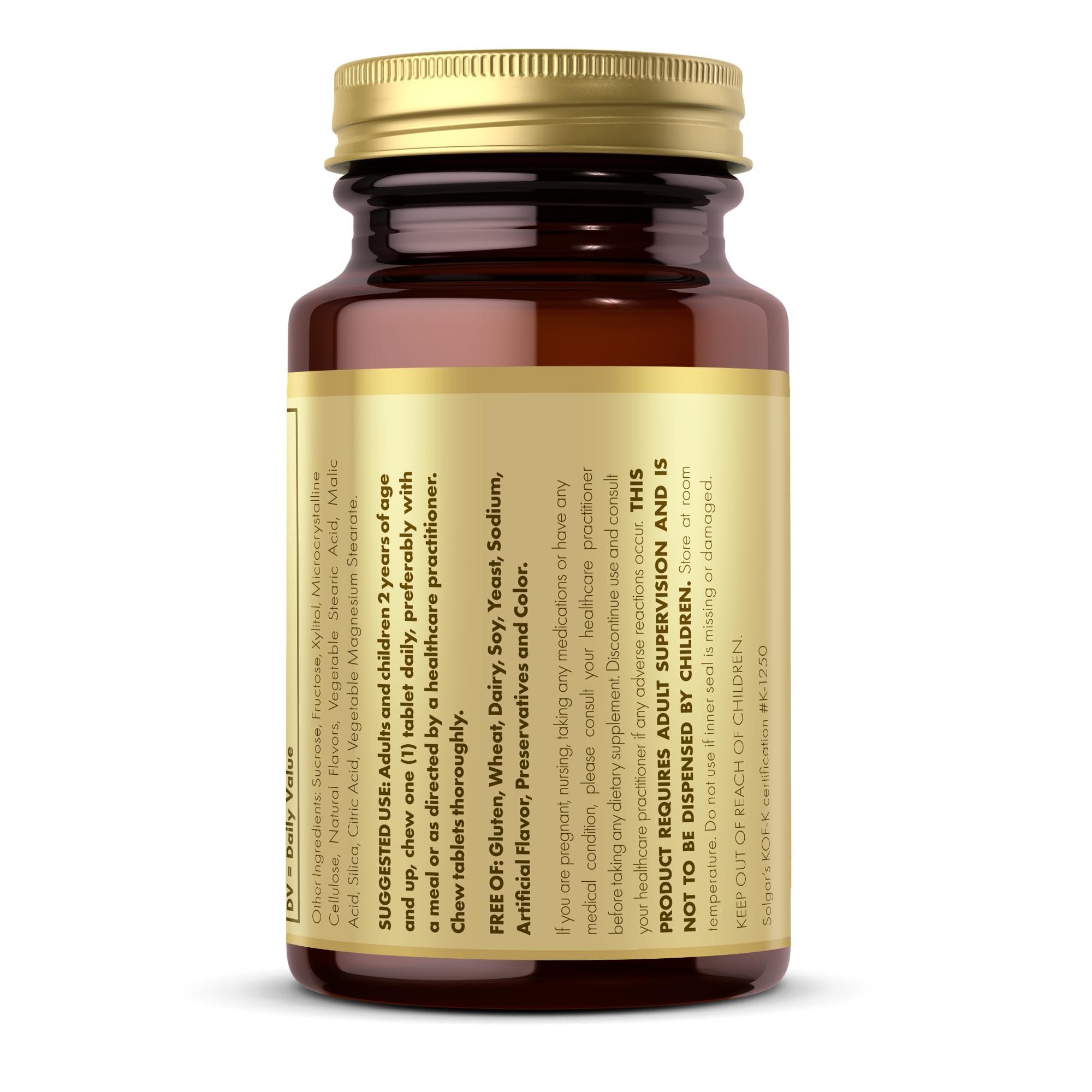 Solgar Vitamin D3 (Cholecalciferol) 25 mcg (1000 IU) - Strawberry Banana Swirl, 100 Chewable Tablets - Non-GMO, Kosher