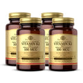 Solgar Vitamin K2 MK-7 100 mcg – Natto Whole-Food Source, 50 Vegetable Capsules x4 (200 Servings) – Non-GMO, Gluten Free
