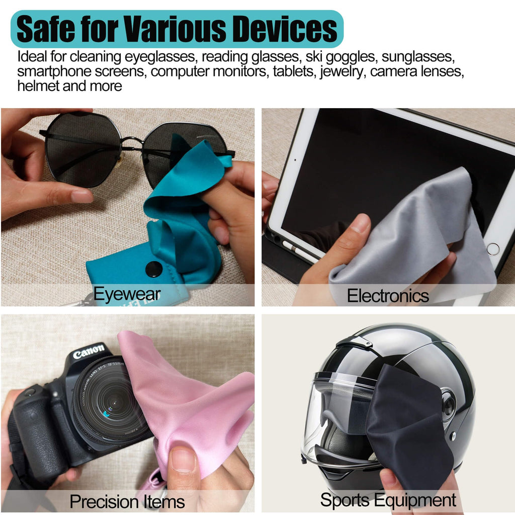 Solid Color Keychain Microfiber Eyeglasses Cleaner – Portable Cleaning Cloth Wipes for Glasses, Sunglasses, Jewelry & Electronics