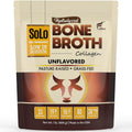 Solo Bone Broth Protein Powder – Low Sodium, Hydrolyzed Collagen I & III, Grass-Fed, 1 lb