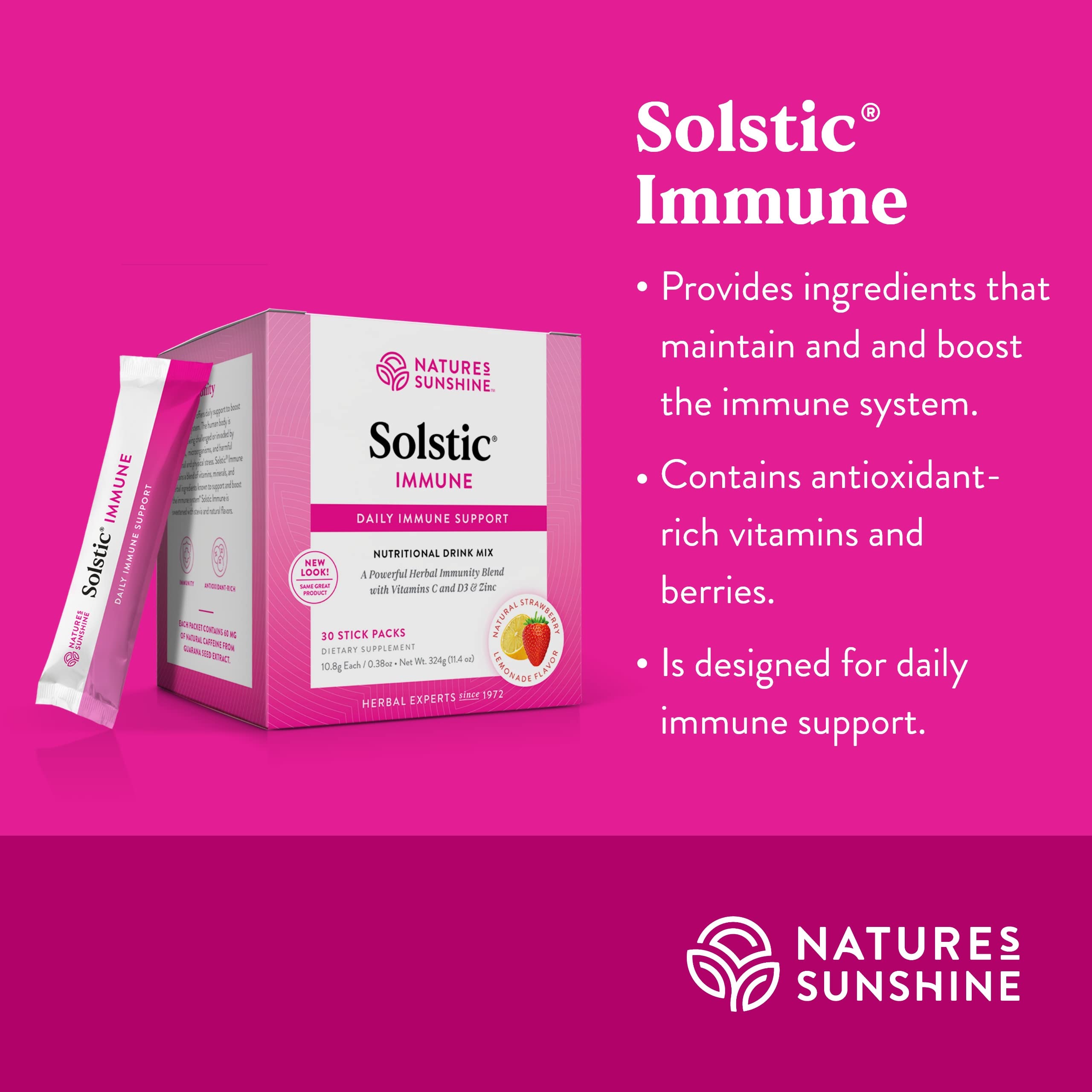 Nature's Sunshine Solstic Immune, 30 Packs | Immune Support with Antioxidant Vitamins & Berries