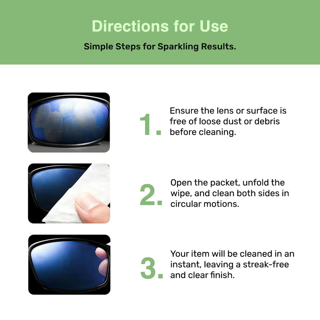 SOLWST Optix Lens Cleaning Wipes - 200 Pre-Moistened, Individually Wrapped Wipes for Eyeglasses, Lenses, Tablets & Screens