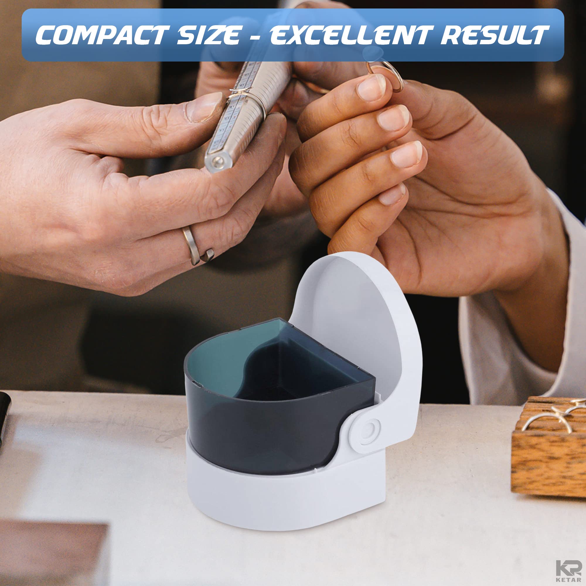 Sonic Cordless Denture Cleaner for Jewellery, Rings & Coins – Portable Battery Vibrating Machine