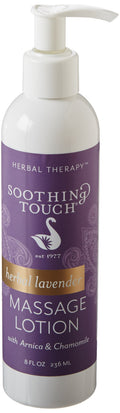 Soothing Touch Herbal Lavender Lotion 8 oz – Massage Lotion with St. John's Wort, Valerian & Lavender