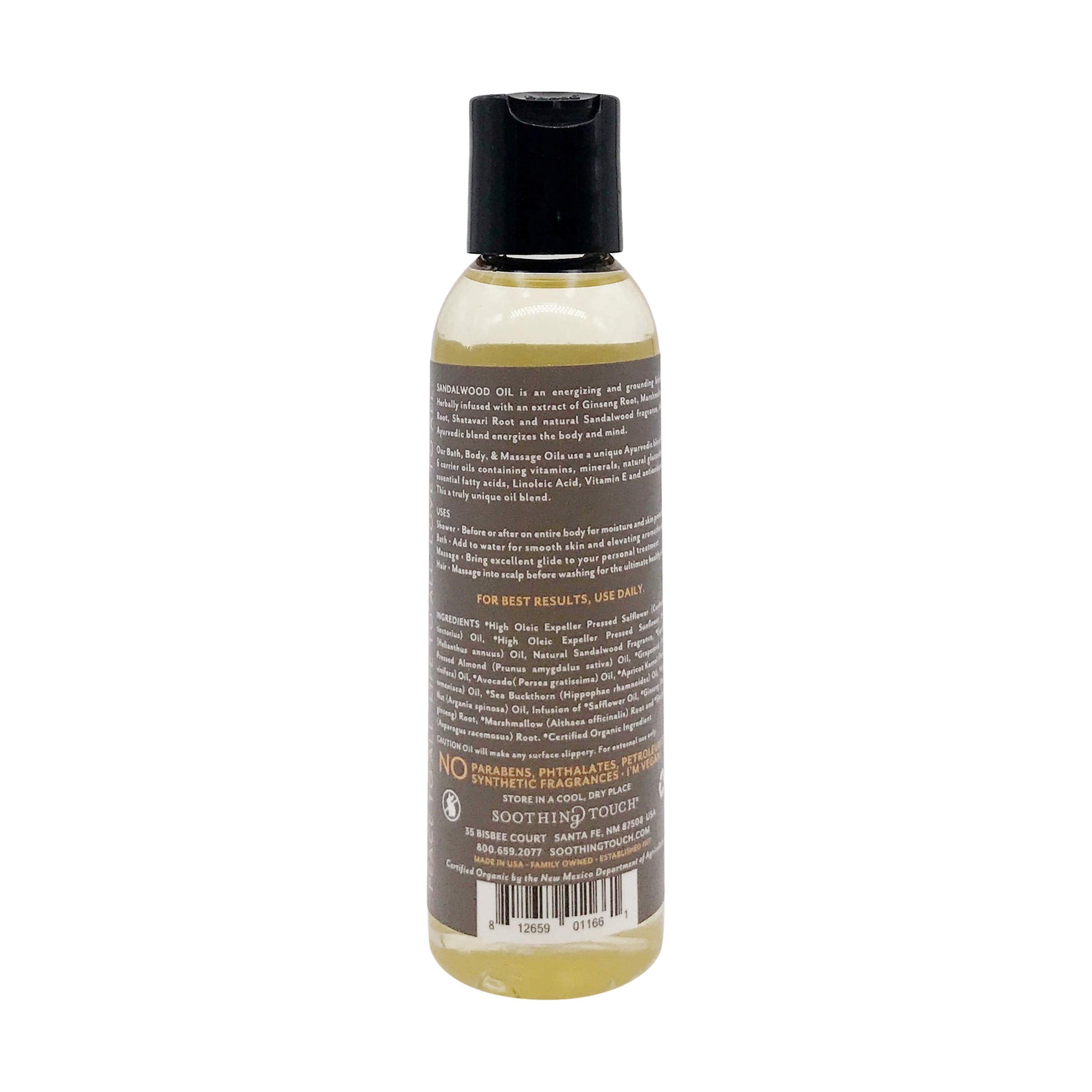 Soothing Touch Organic Sandalwood Bath, Body & Massage Oil – 4 fl oz