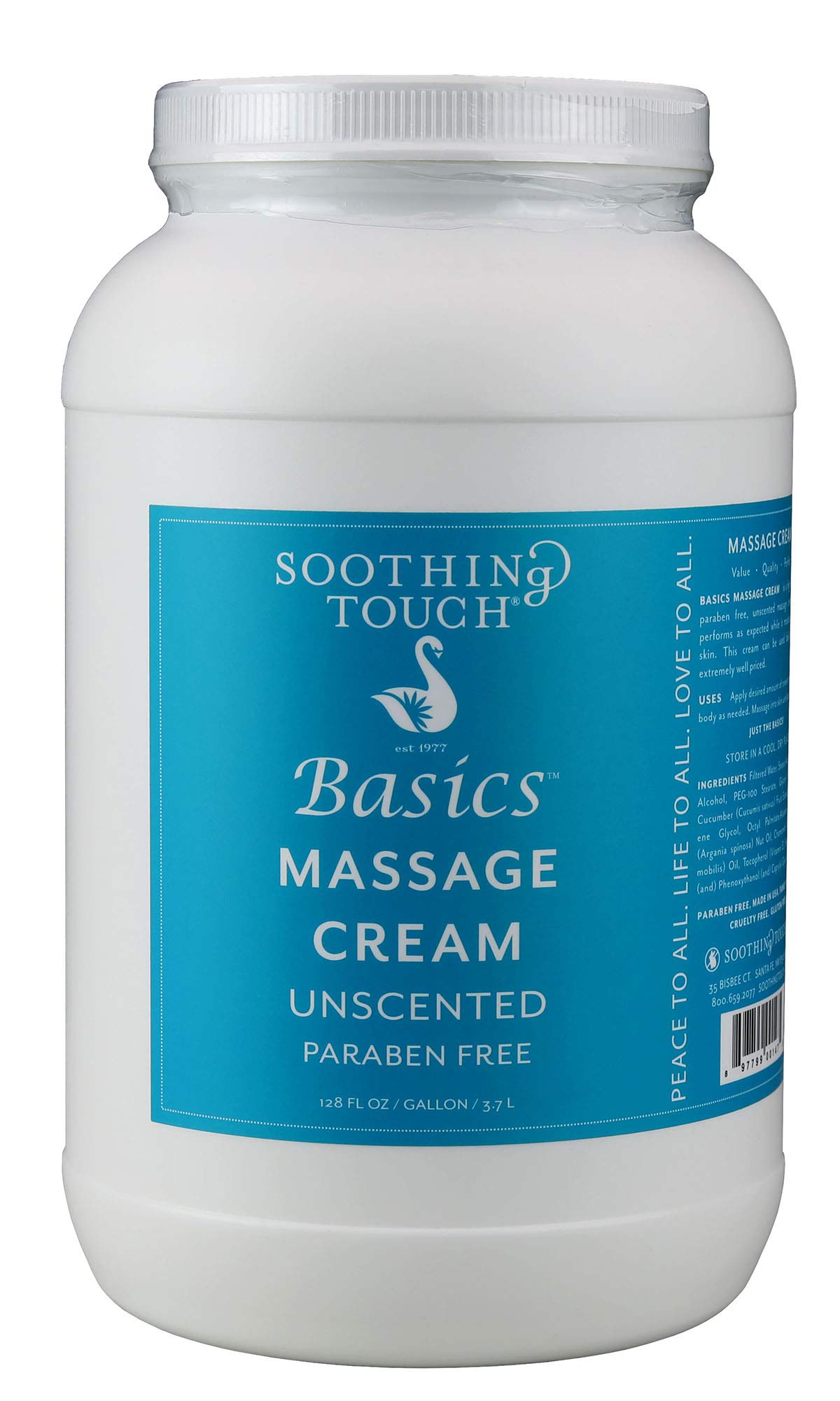 Soothing Touch Basics Massage Cream Unscented – 1 Gallon (128 oz)