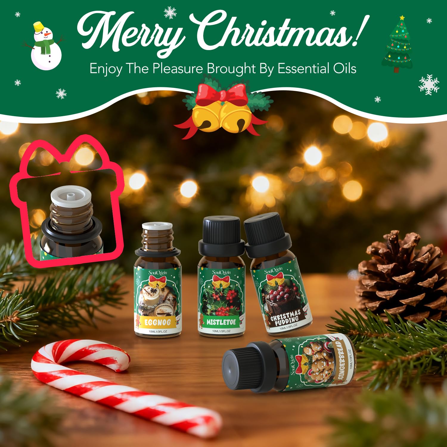 Soulorigin Christmas Essential Oils Set | Fragrance Oils for Diffusers & Candle Making