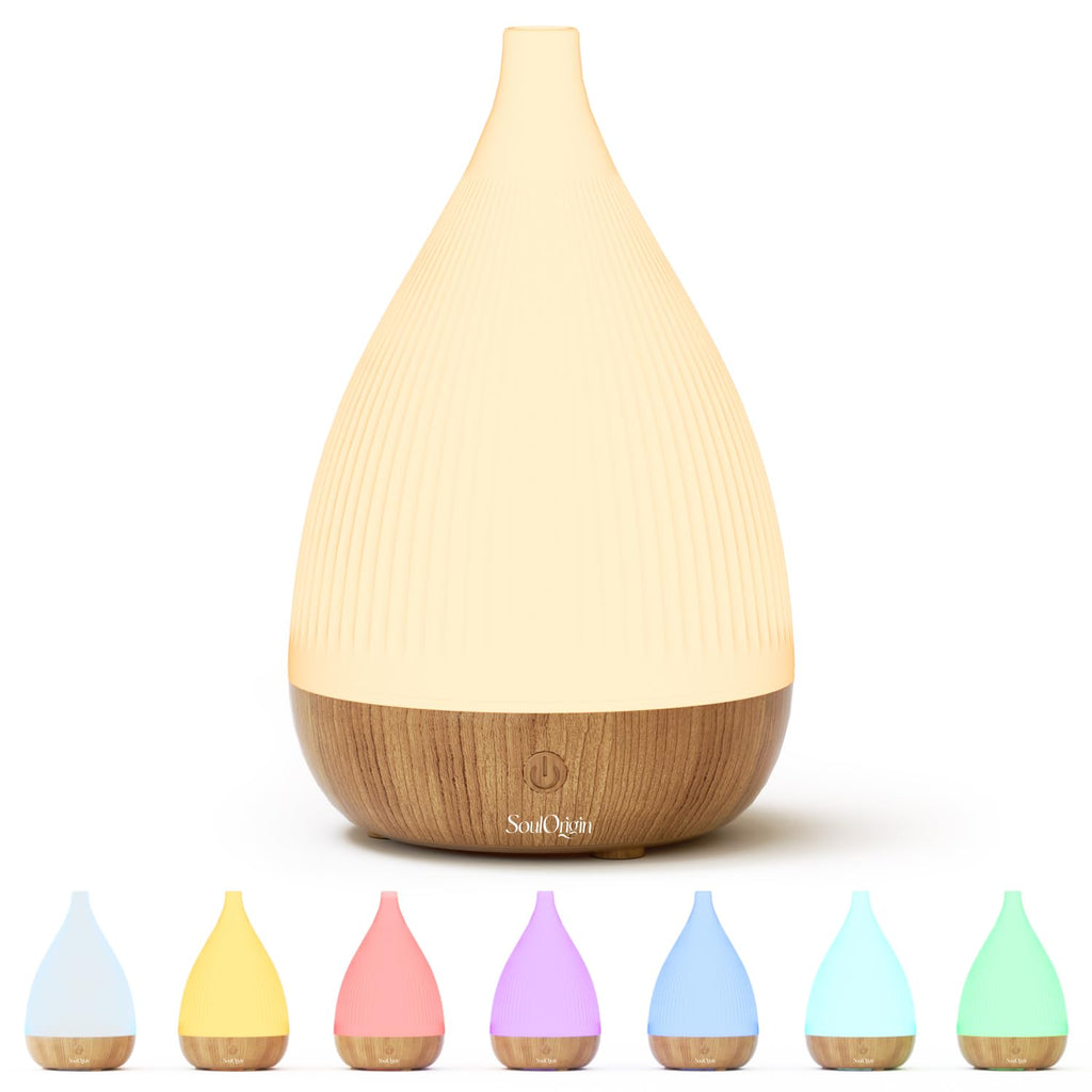 SOULORIGIN Ultrasonic Essential Oil Diffuser – Auto Shut-Off, 8-Color Night Light, BPA-Free