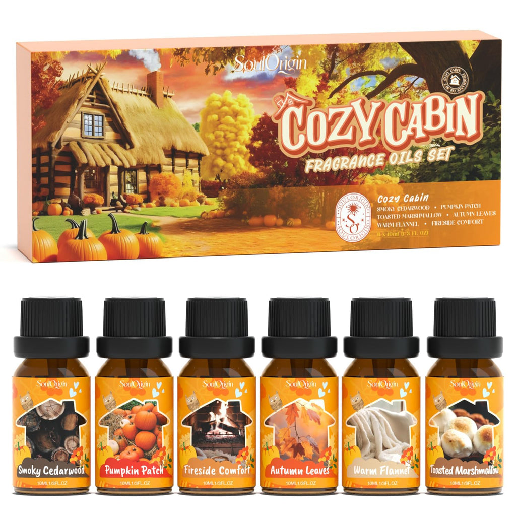 Soulorigin Fall Cozy Cabin Fragrance Oils Set | Diffuser & DIY