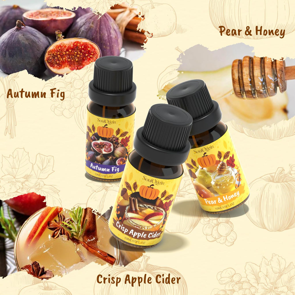 Soulorigin Harvest Fragrance Oils Set - Fall Diffuser Oils for Soap & Candles