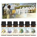 Soulorigin Laundry Fragrance Oils Set – Essential Oil Gift for Diffusers & Dryer Balls (Chamomile, Fresh Cotton, Sage, Cedar, Lavender, Cherry Soap)
