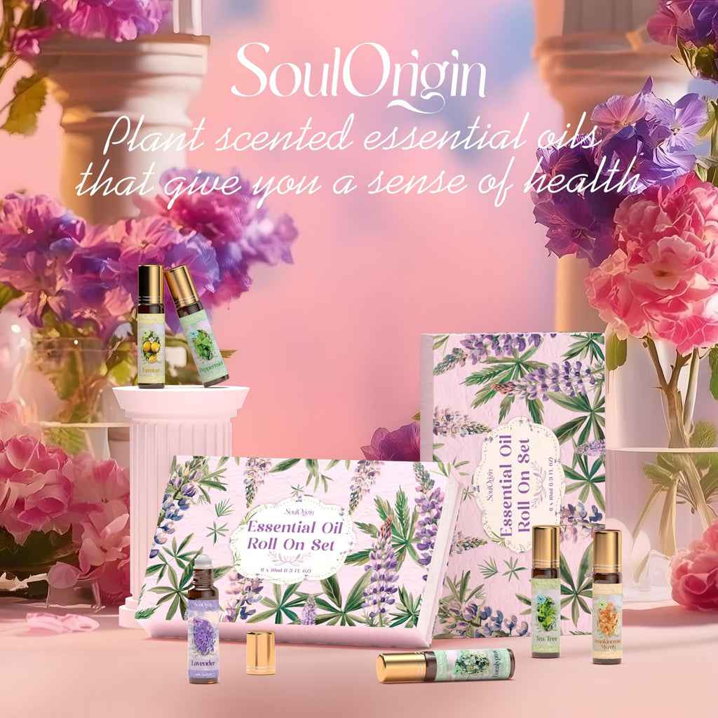 SoulOrigin Essential Oil Roll-On Set – 6 Natural Aromatherapy Oils