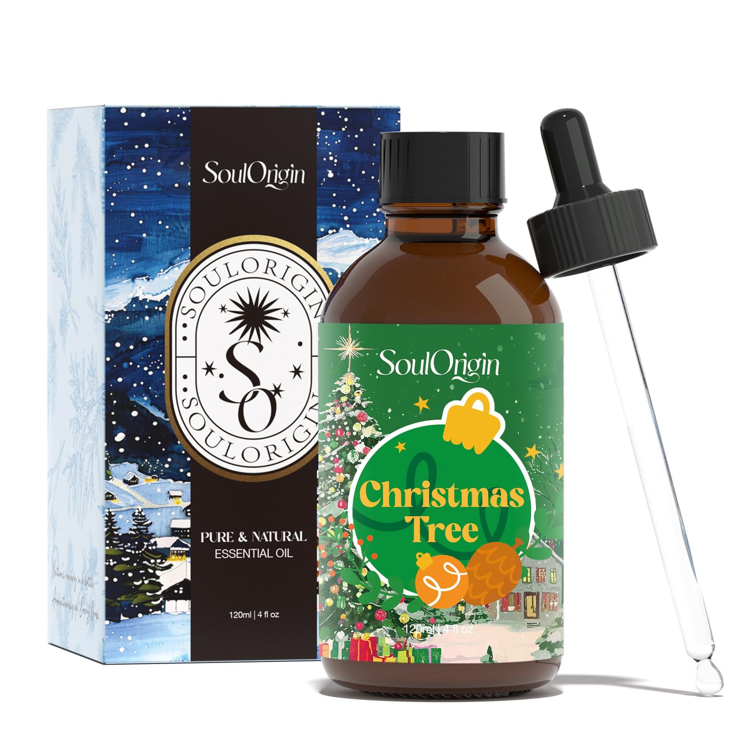SoulOrigin Winter Christmas Tree Essential Oil 120ml (4 oz) – Pine & Fir Scent