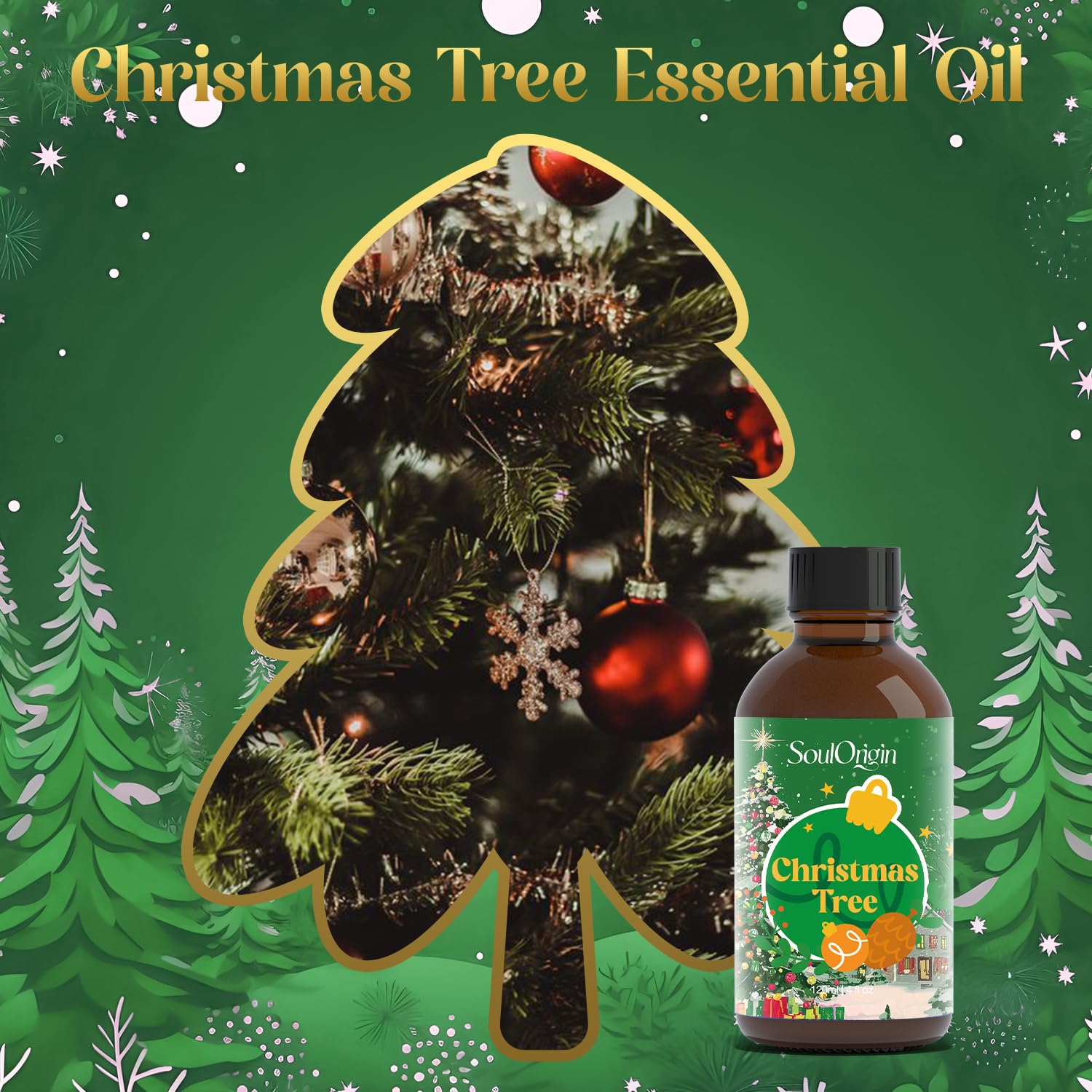 SoulOrigin Winter Christmas Tree Essential Oil 120ml (4 oz) – Pine & Fir Scent