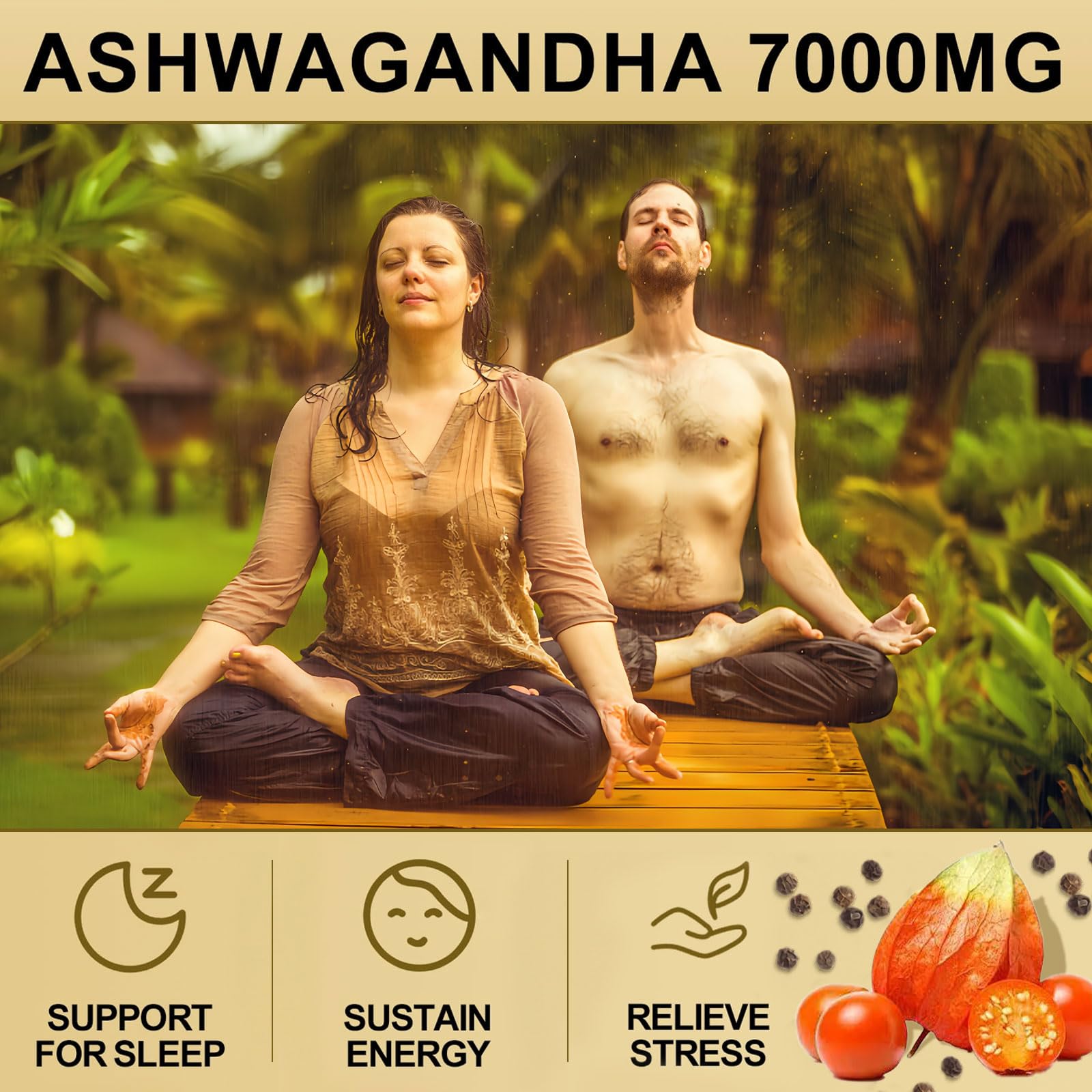 SoundHealth Ashwagandha Capsules – 7000mg per Serving | Immune & Hormone Support | 360 Caps