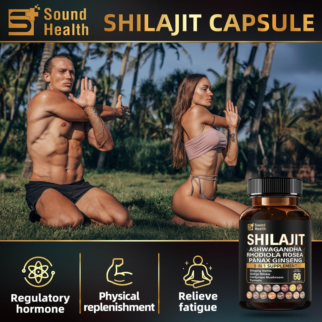 SoundHealth Wild Organic Irish Sea Moss & Shilajit – 2 Bottles, 60 Capsules Each
