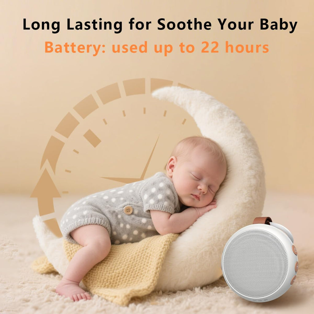 SoundMe Portable Sound Machine — 30 Soothing Sounds, 32 Volume Levels, 4 Timers, Rechargeable