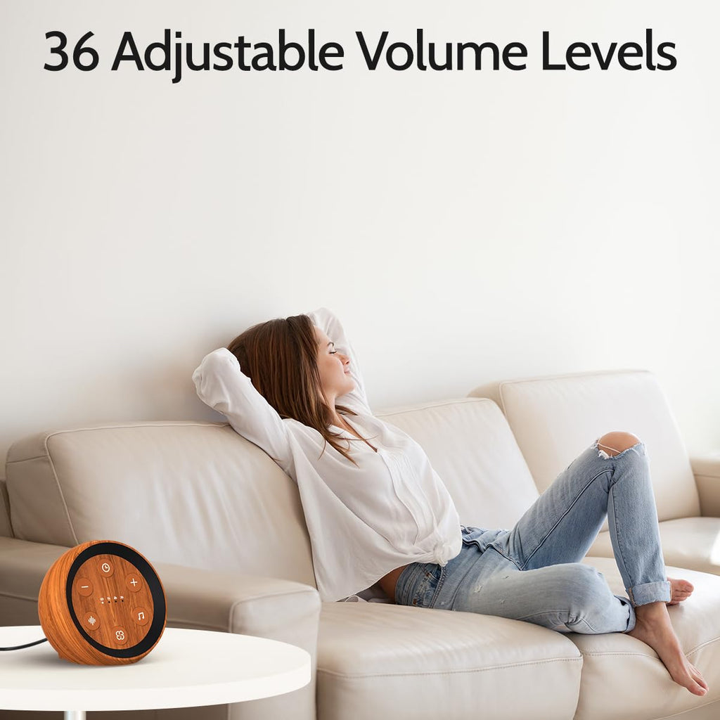 SoundMe Sleep Machine – 32 Calming Sounds, 36 Volume Levels, Travel-Ready White Noise