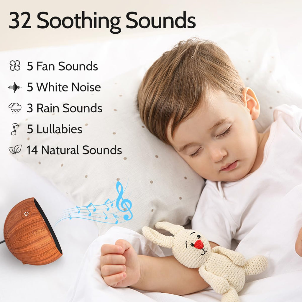 SoundMe Sleep Machine – 32 Calming Sounds, 36 Volume Levels, Travel-Ready White Noise