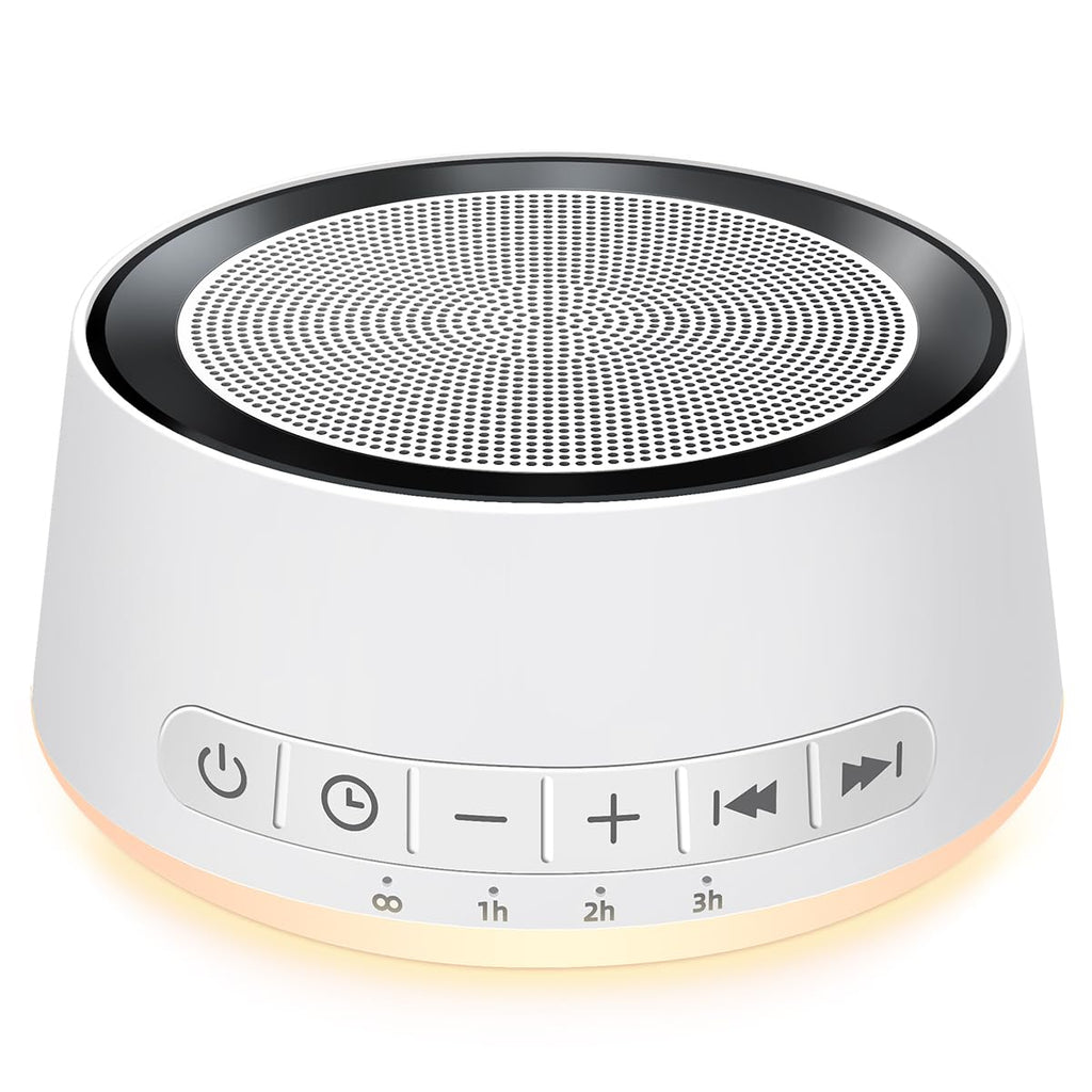 SoundMe Sound Machine — White Noise with 30 Sounds, 12-Color Night Light, 32 Volume Levels for Sleep, Office, Travel