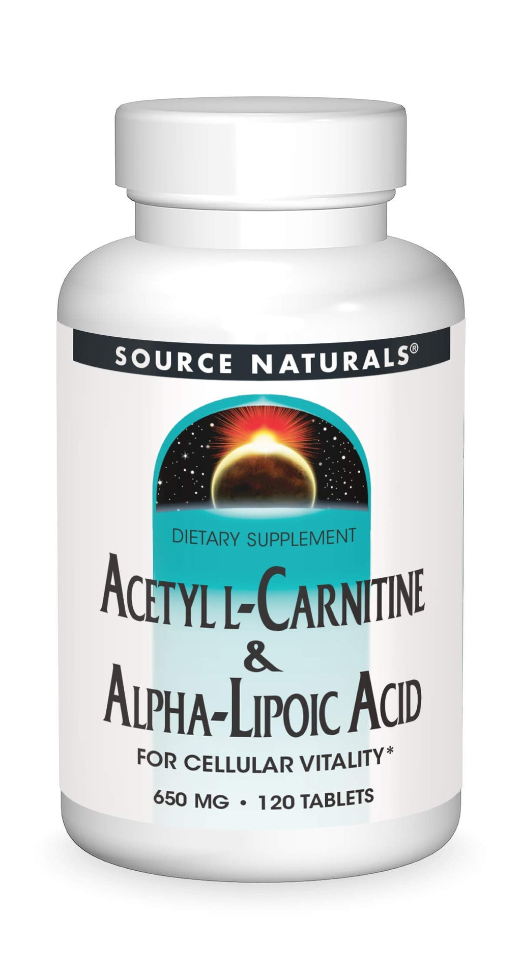 Source Naturals Acetyl L-Carnitine & Alpha-Lipoic Acid 650 mg – 120 Tablets