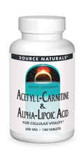 Source Naturals Acetyl L-Carnitine & Alpha-Lipoic Acid 650mg – 180 Tablets