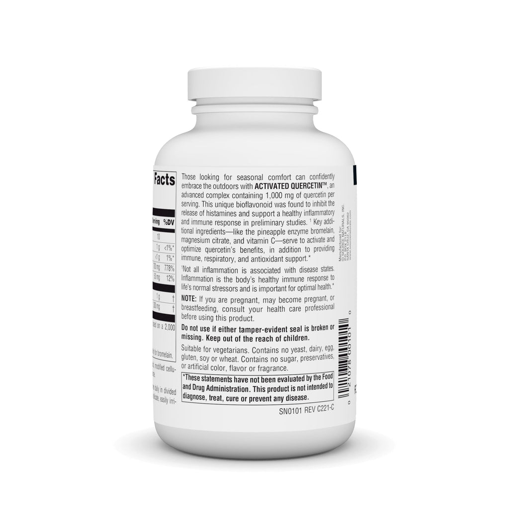 Source Naturals Activated Quercetin — Plant-Derived Bioflavonoid Complex | Seasonal & Immune Defense | 200 Vegetarian-Friendly Tablets
