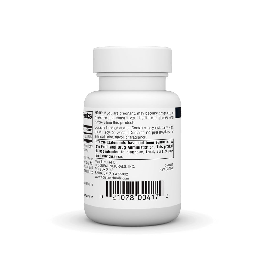 Source Naturals Vitamin B-12 2000 mcg – 50 Lozenges
