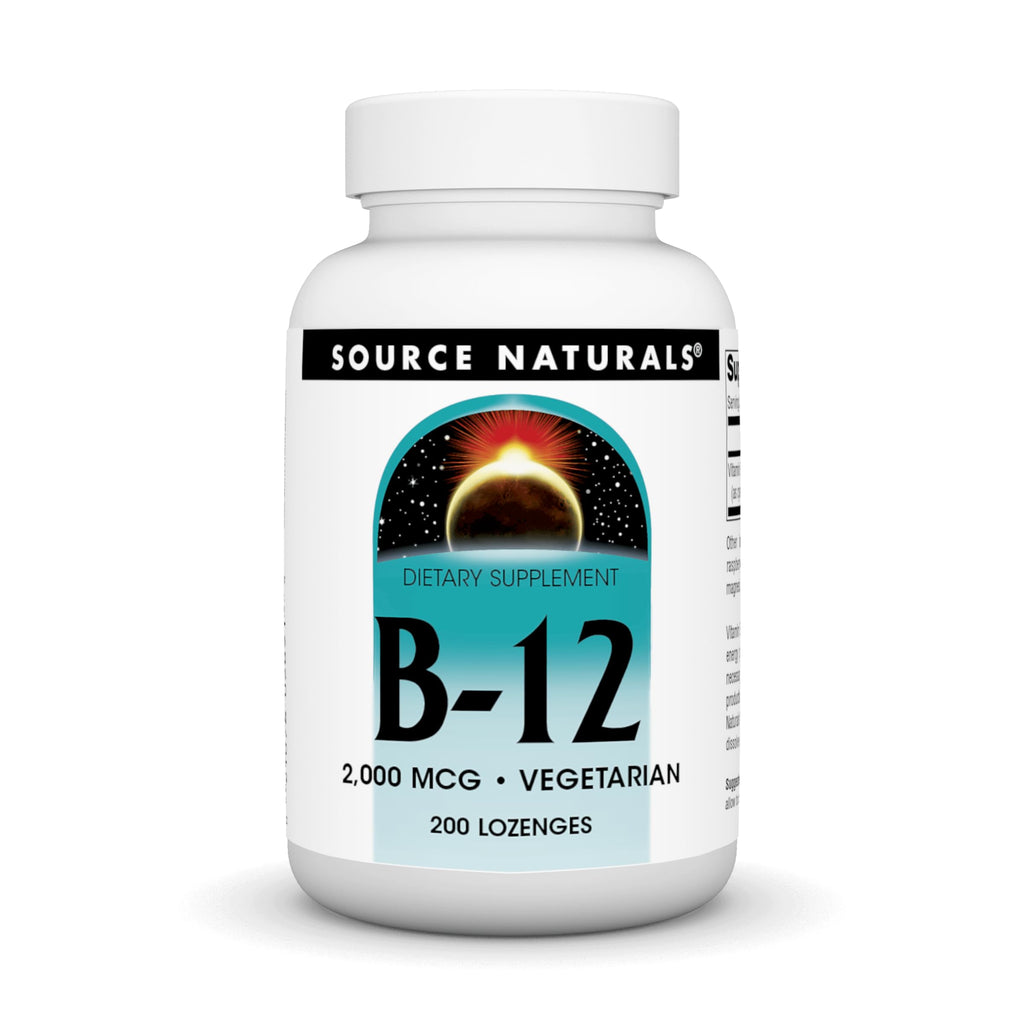 Source Naturals Vitamin B-12 2000 mcg Lozenges – 200 Vegetarian | Energy Production