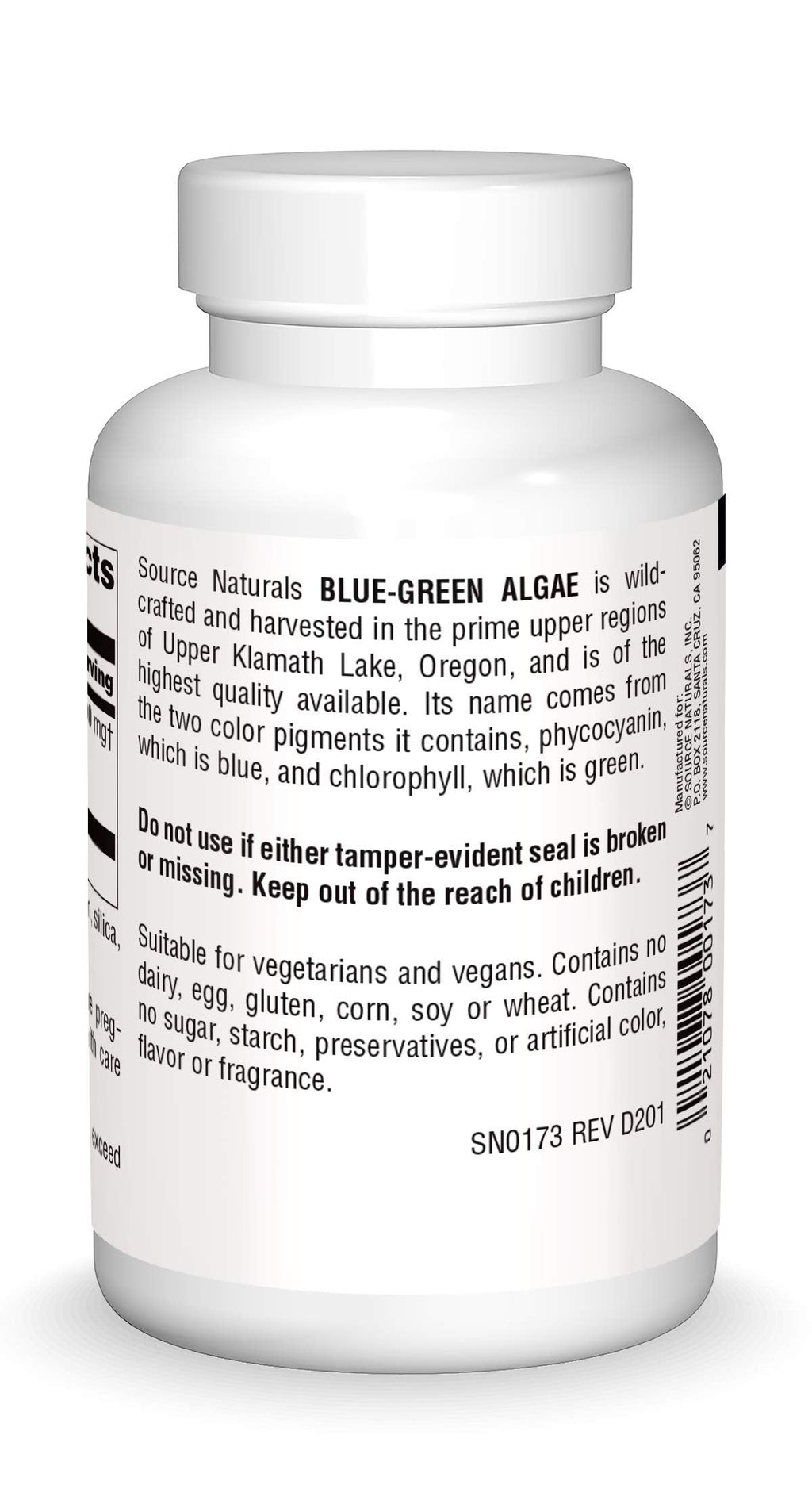 Source Naturals Blue Green Algae from Klamath Lake – Algae Superfood, 500 mg, 200 Tablets
