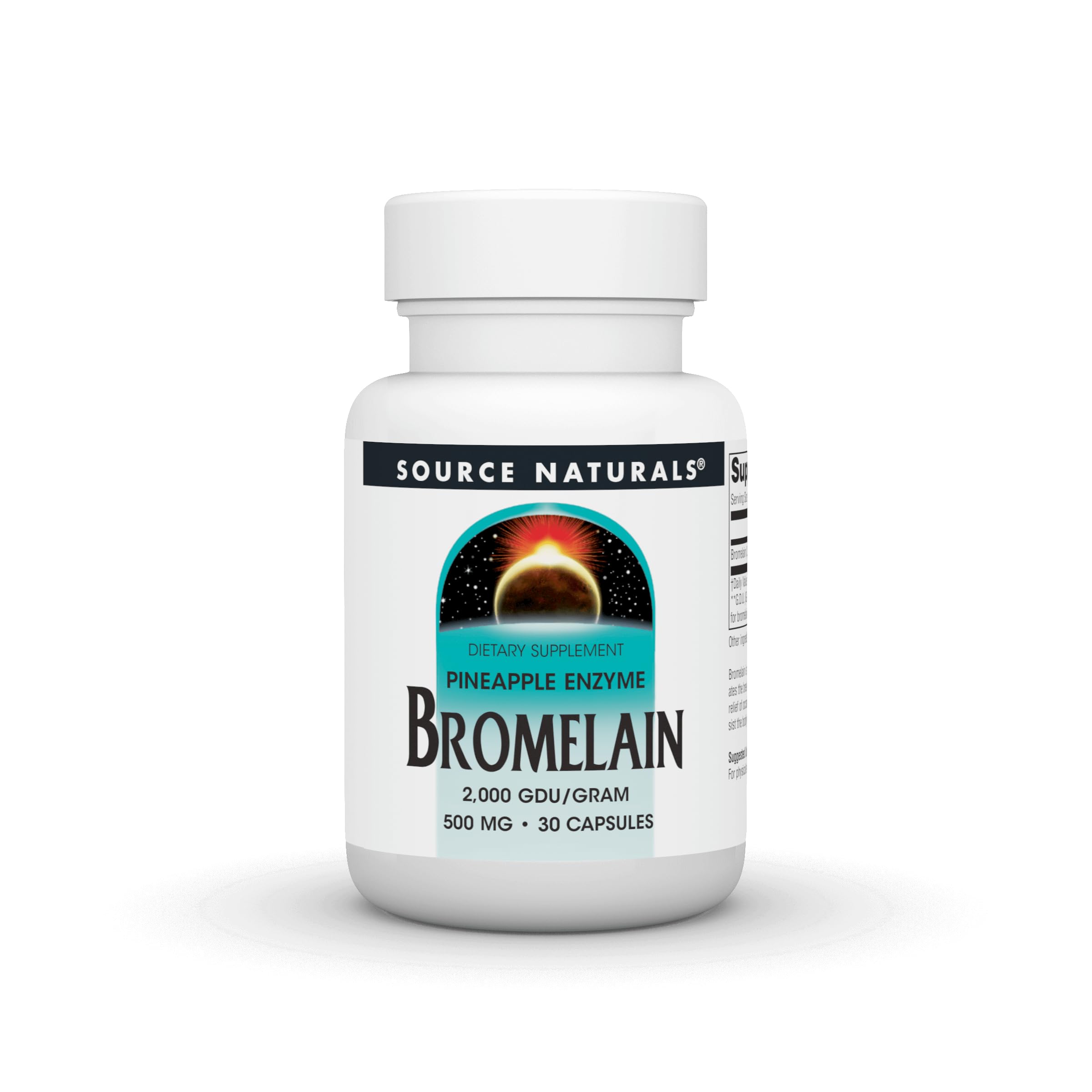 Source Naturals Pineapple Enzyme Bromelain - 2,000 GDU/GRAM - 500mg - 30 Capsules