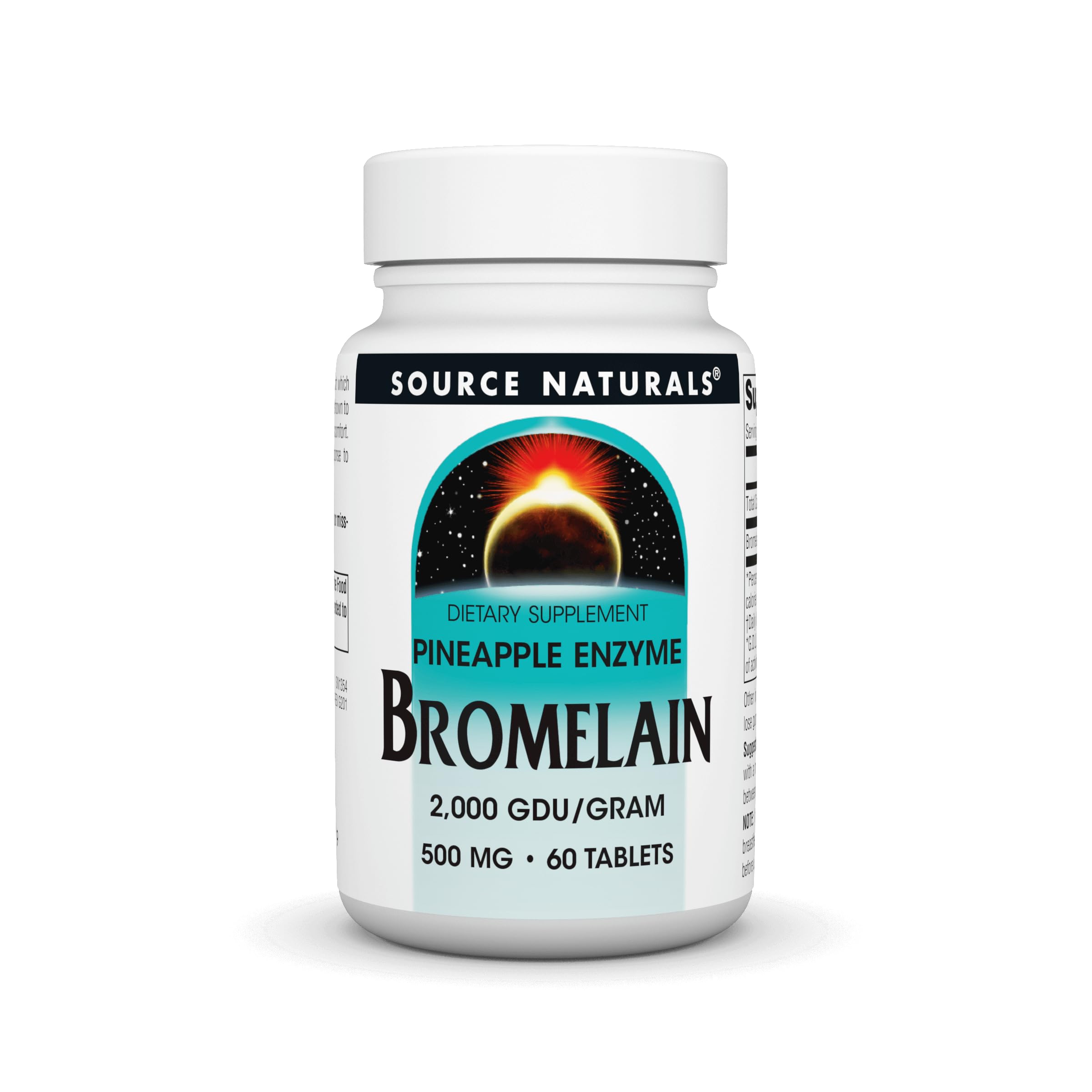 Source Naturals Bromelain 2000 GDU/Gram – Pineapple Enzyme 500 mg, 60 Tablets