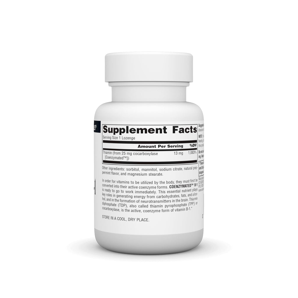 Source Naturals Coenzymated B-1 25mg – Fast-Acting Thiamin Cocarboxylase Lozenges (60)