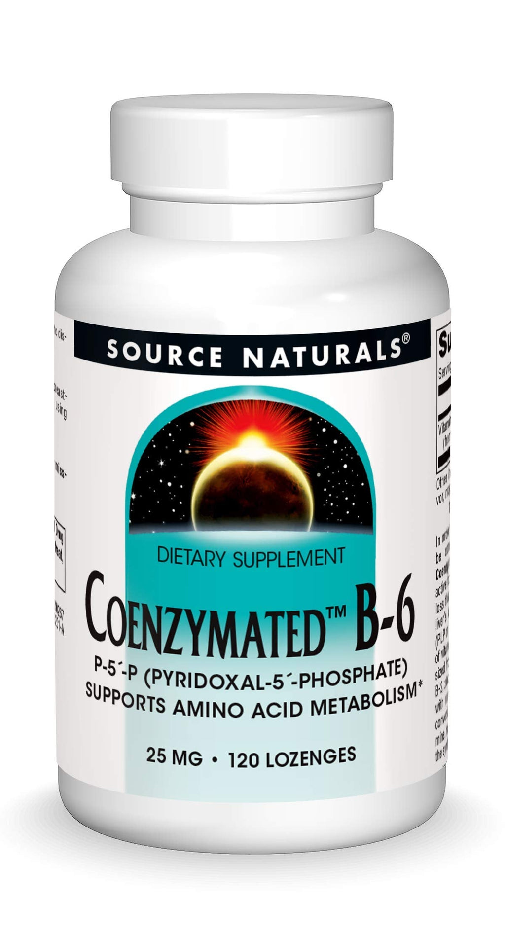Source Naturals Coenzymated B-6 25 mg Lozenges – P-5 Pyridoxal-5 Phosphate Fast-Acting