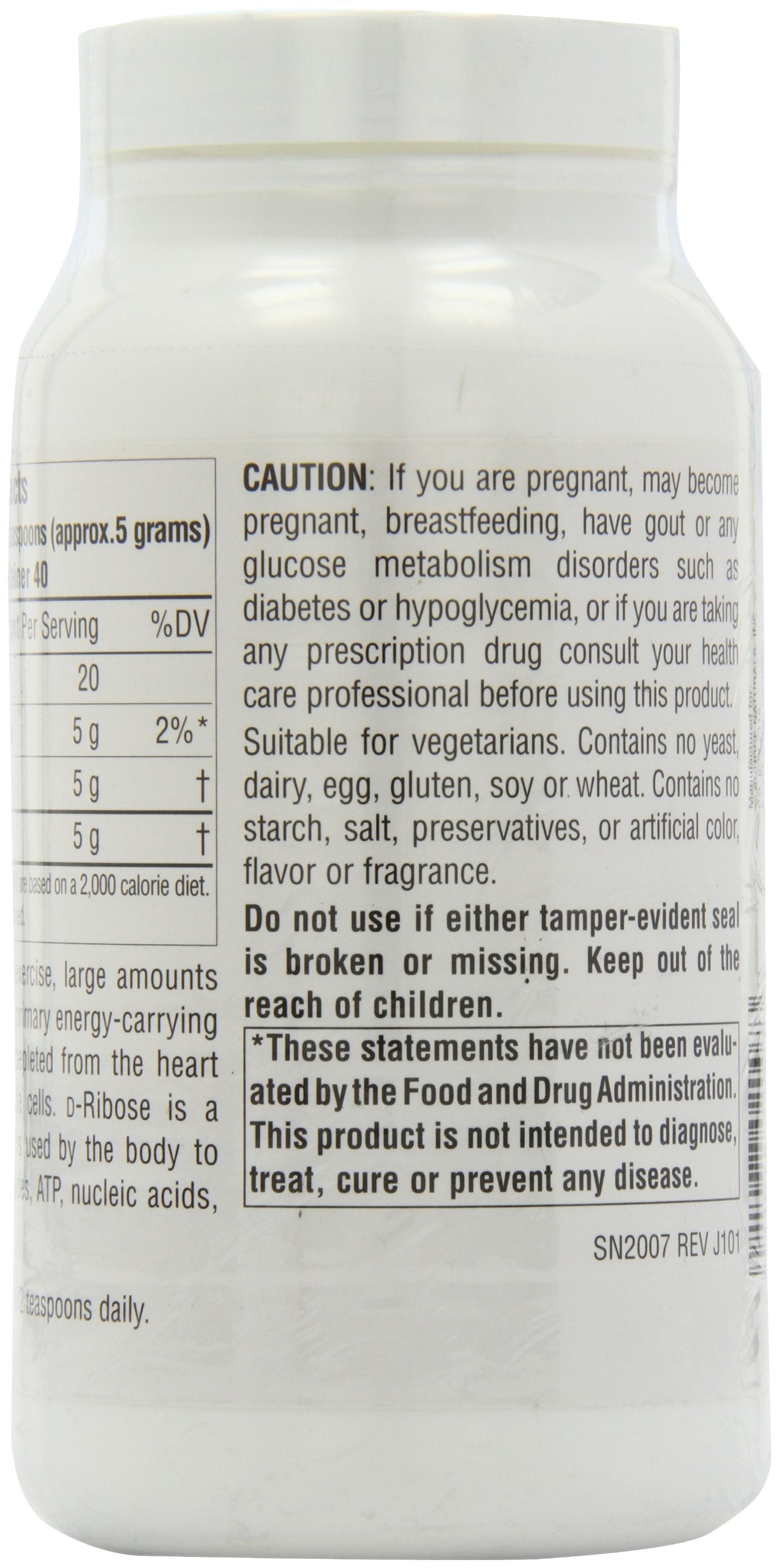 Source Naturals D-Ribose Powder - 200 Grams | Vegetarian Friendly