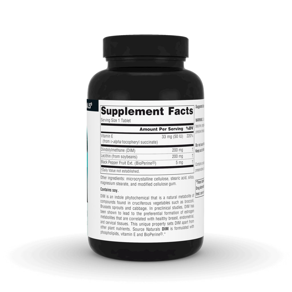Source Naturals DIM 200 mg with BioPerine – 120 Tablets