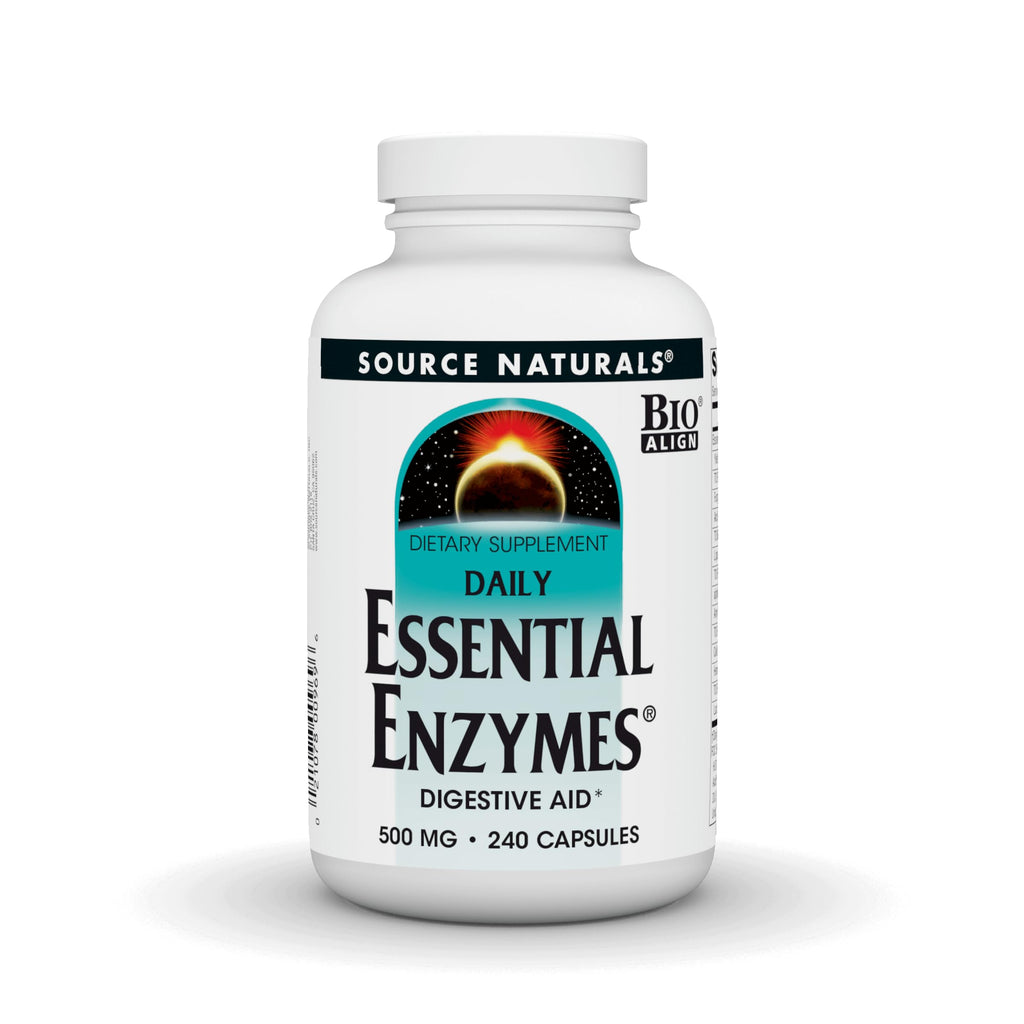 Source Naturals Essential Enzymes 500mg - Bio-Aligned Digestive Enzymes, 240 Capsules
