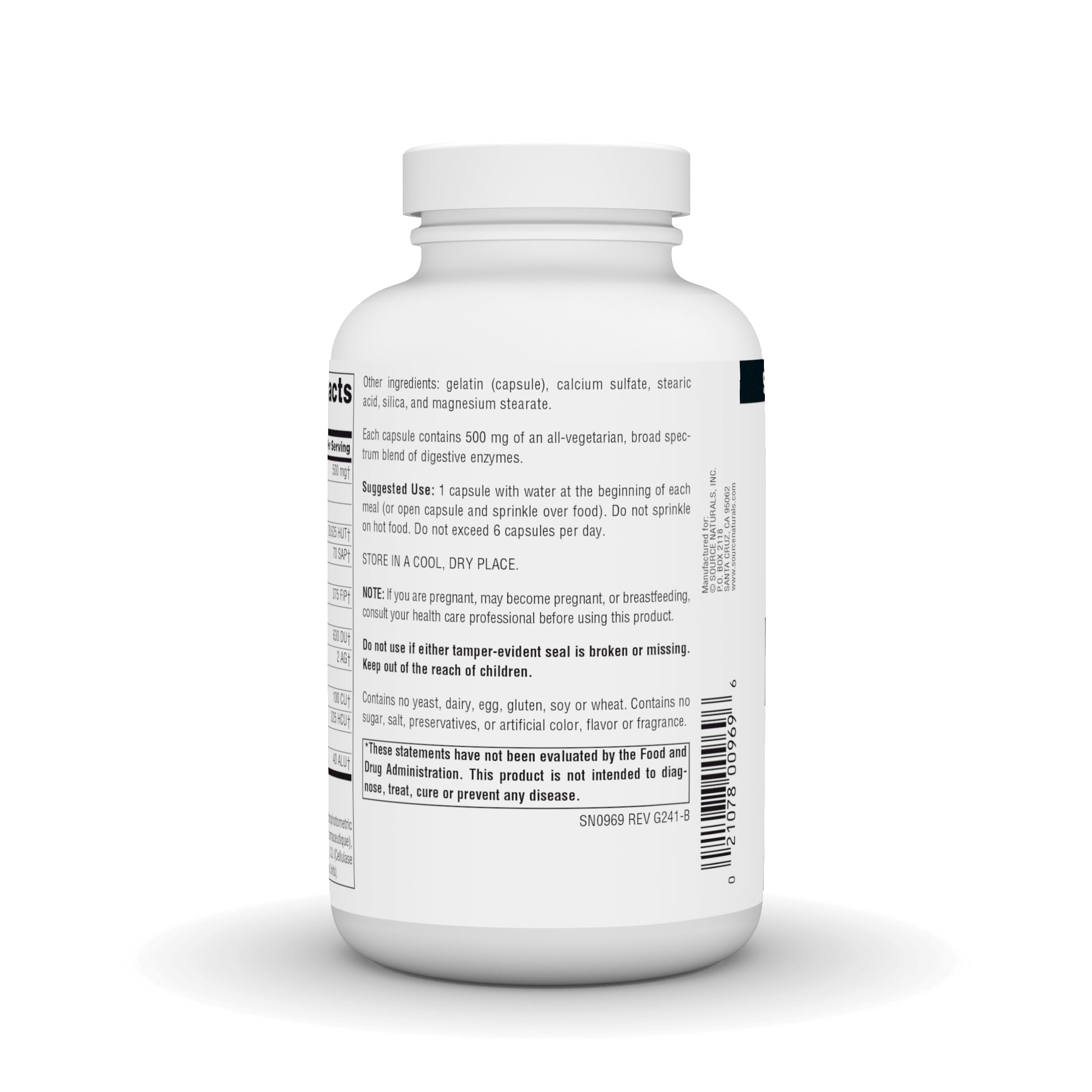 Source Naturals Essential Enzymes 500mg - Bio-Aligned Digestive Enzymes, 240 Capsules