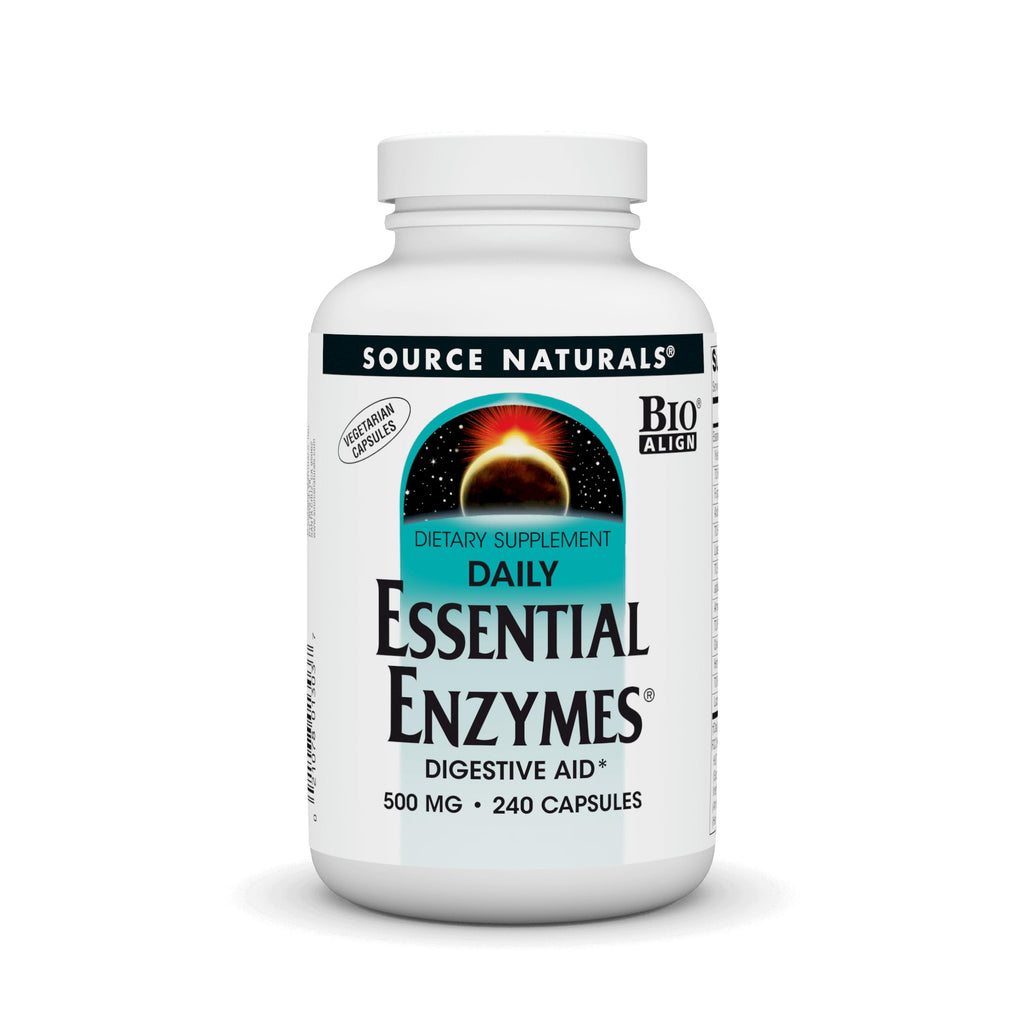 Source Naturals Essential Enzymes – Digestive Aid* in Vegetarian Capsules (500 mg), 240 Capsules