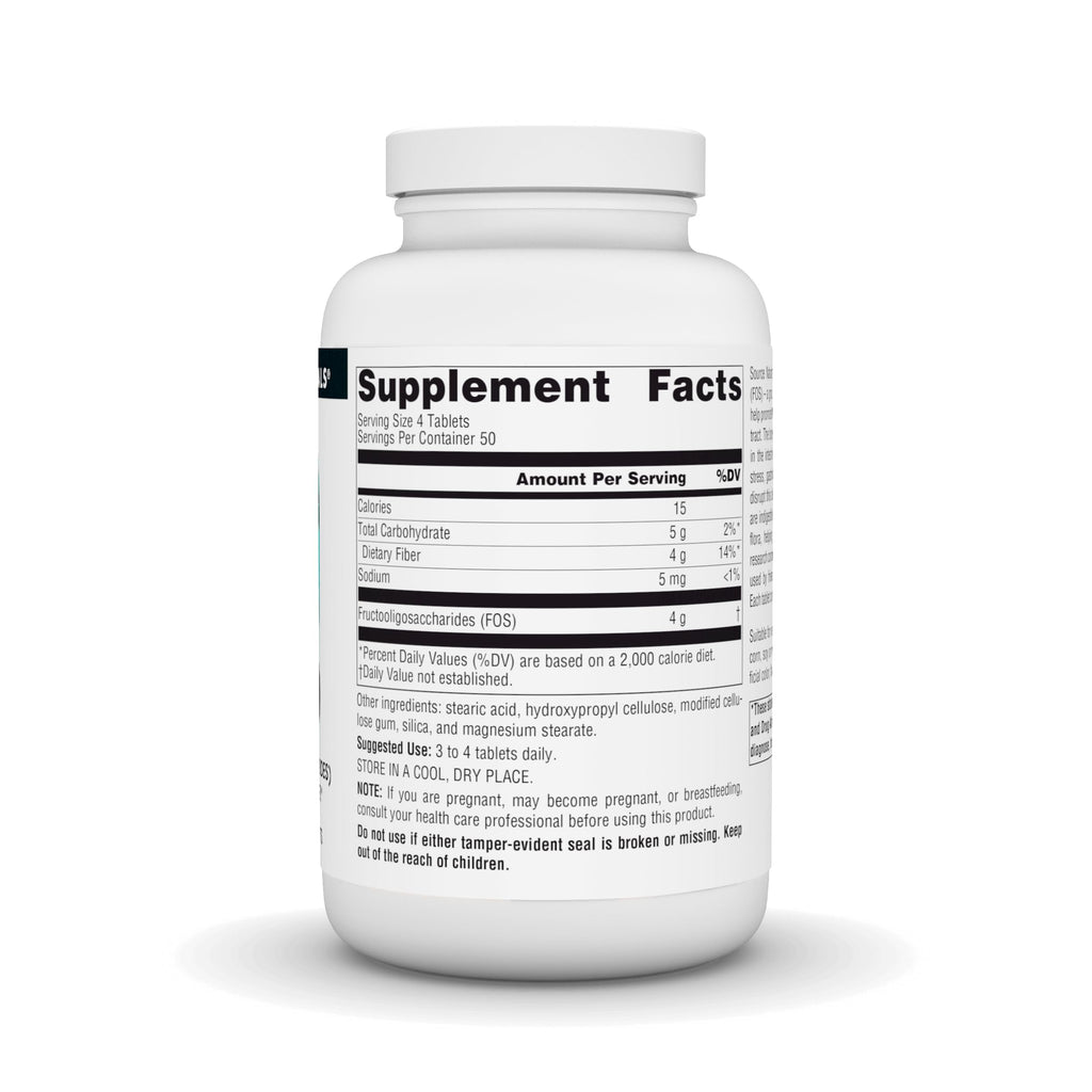 Source Naturals FOS 1000 mg Fructooligosaccharides Probiotic Enhancer – 200 Tablets