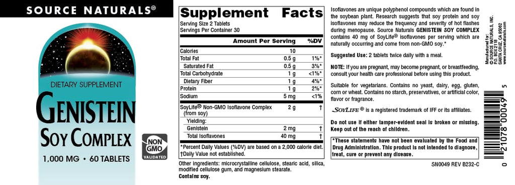 Source Naturals Genistein Soy Complex 40 mg SoyLife - 60 Tablets