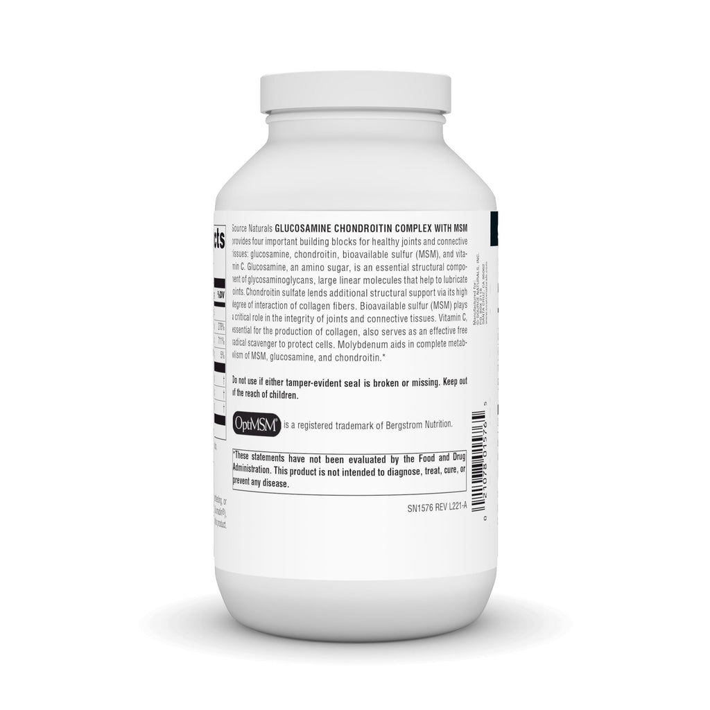 Source Naturals Glucosamine Chondroitin Complex with MSM – 240 Tablets