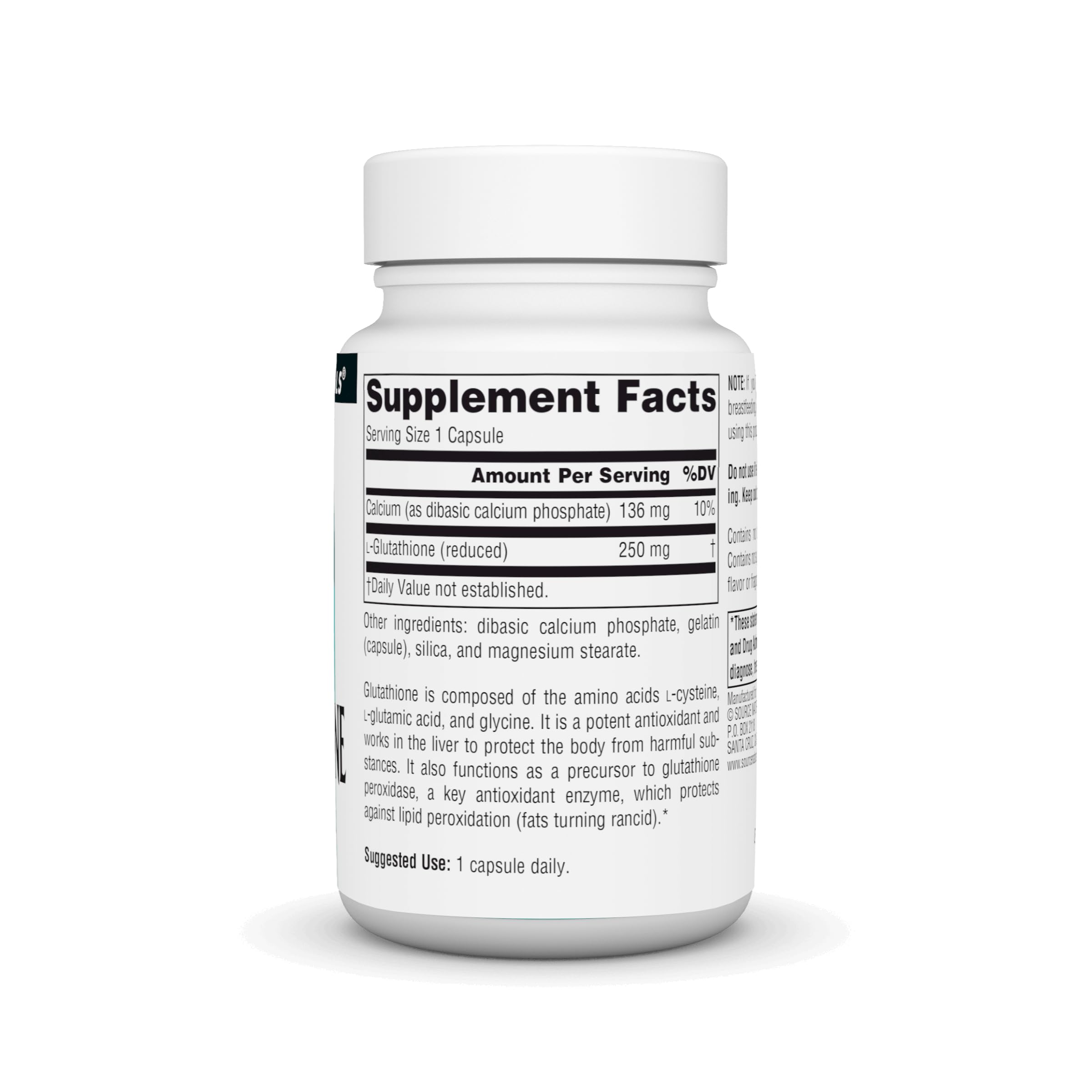 Source Naturals Glutathione - 250mg Liver Support - 30 Capsules