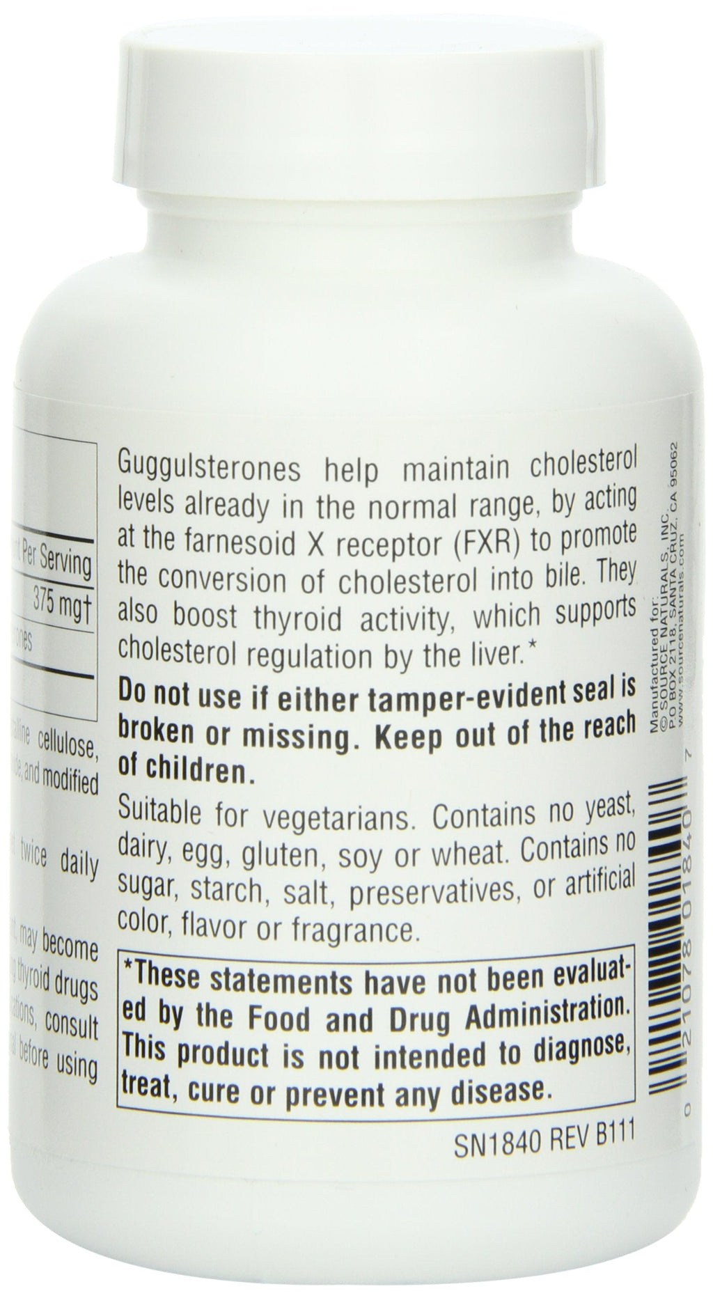 Source Naturals Guggulsterones 37.5 mg – 120 Tablets | Heart & Artery Support