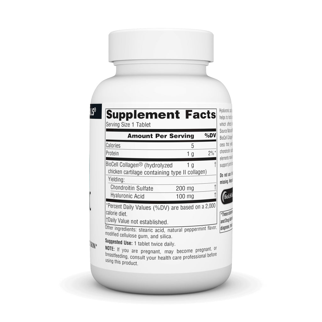 Source Naturals Hyaluronic Acid 100 mg - Joints & Skin Support, 60 Tablets