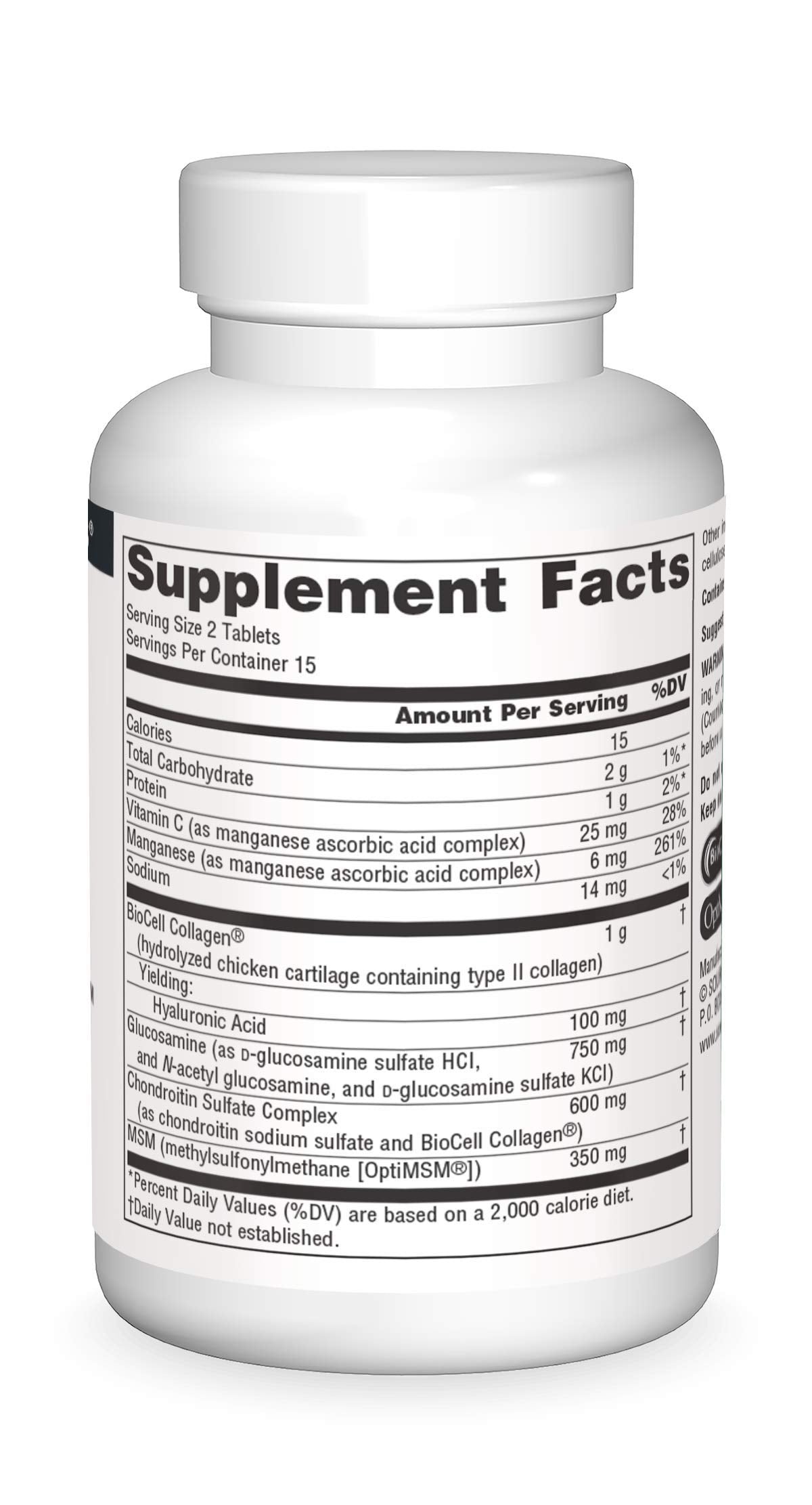 Source Naturals Hyaluronic Joint Complex with Glucosamine, Chondroitin & MSM - 30 Tablets