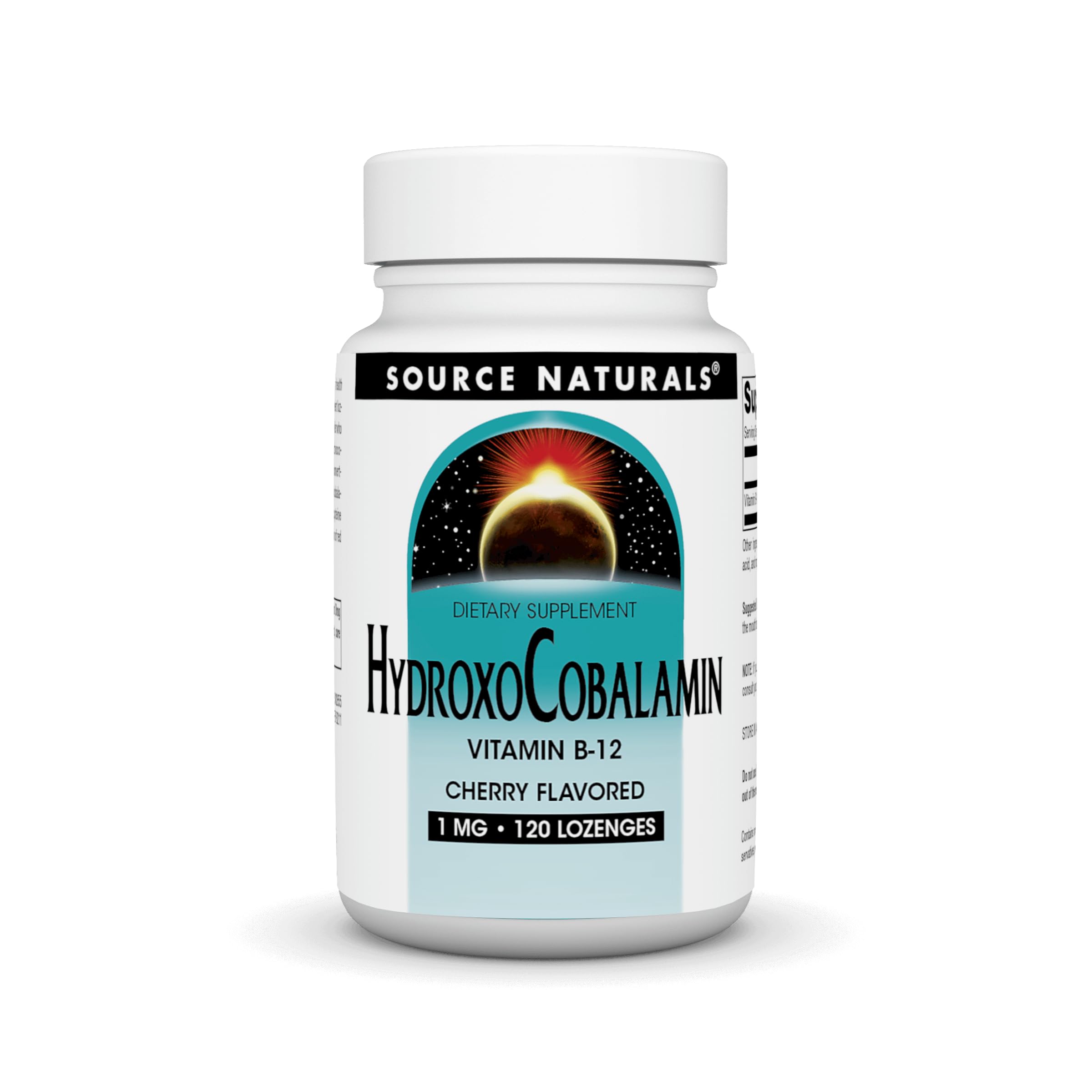 Source Naturals HydroxoCobalamin B-12 Lozenges 1 mg Cherry, 120 Count