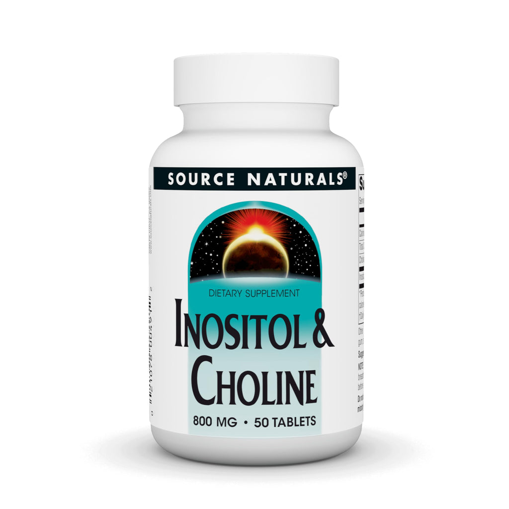 Source Naturals Inositol & Choline 800 mg - Supports Healthy Nerve Function - 50 Tablets
